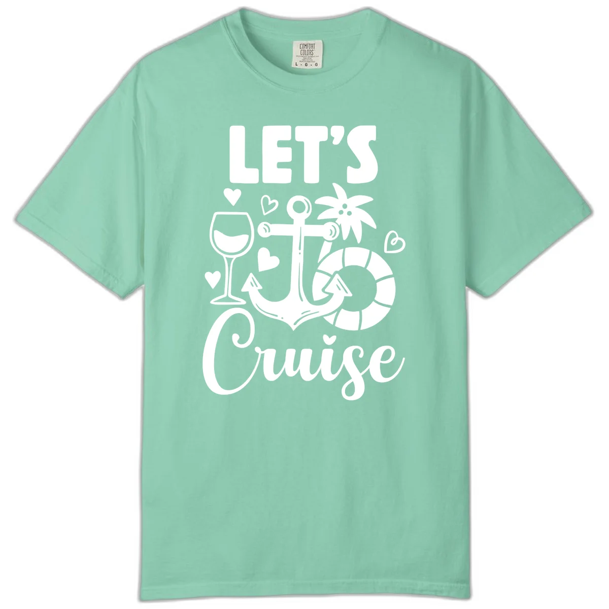 Let's Cruise Nautical Vibes Comfort Color Tee in Island Reef