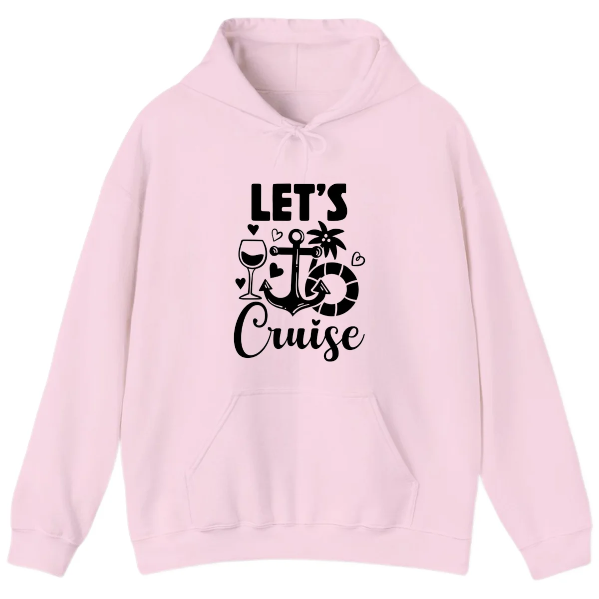 Let's Cruise Nautical Vibes Hoodie in Light Pink