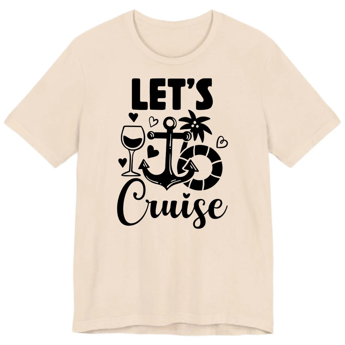 Let's Cruise Nautical Vibes Premium T-Shirt in Soft Cream