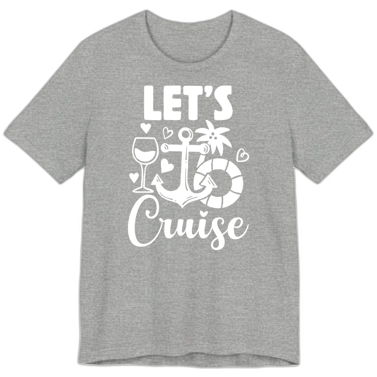 Let's Cruise Nautical Vibes Premium T-Shirt in Athletic Heather