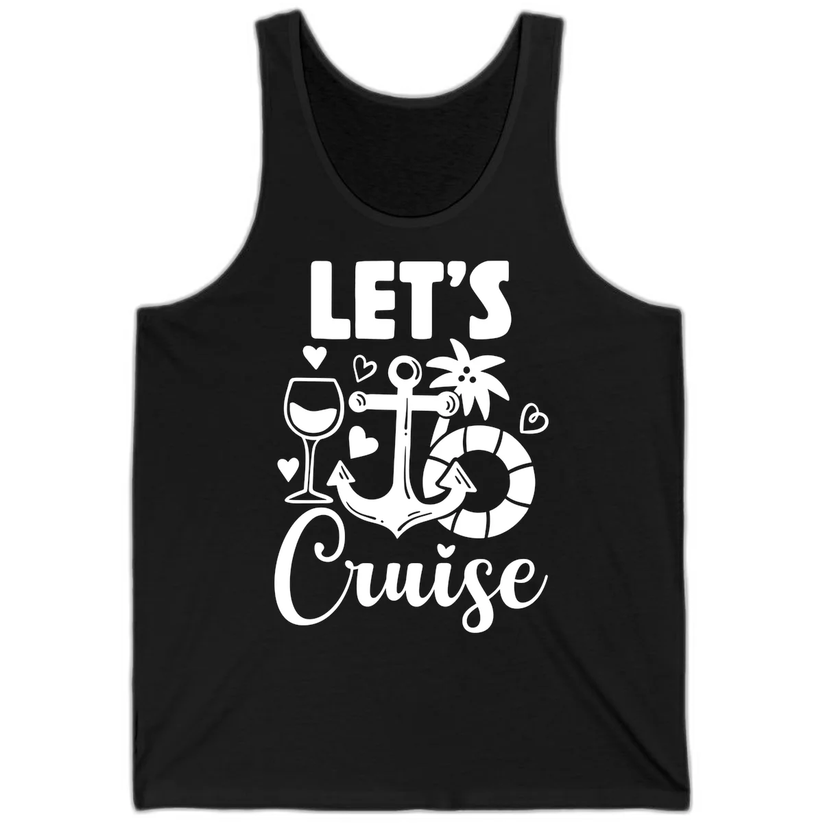 Let's Cruise Nautical Vibes Tank Top in Black