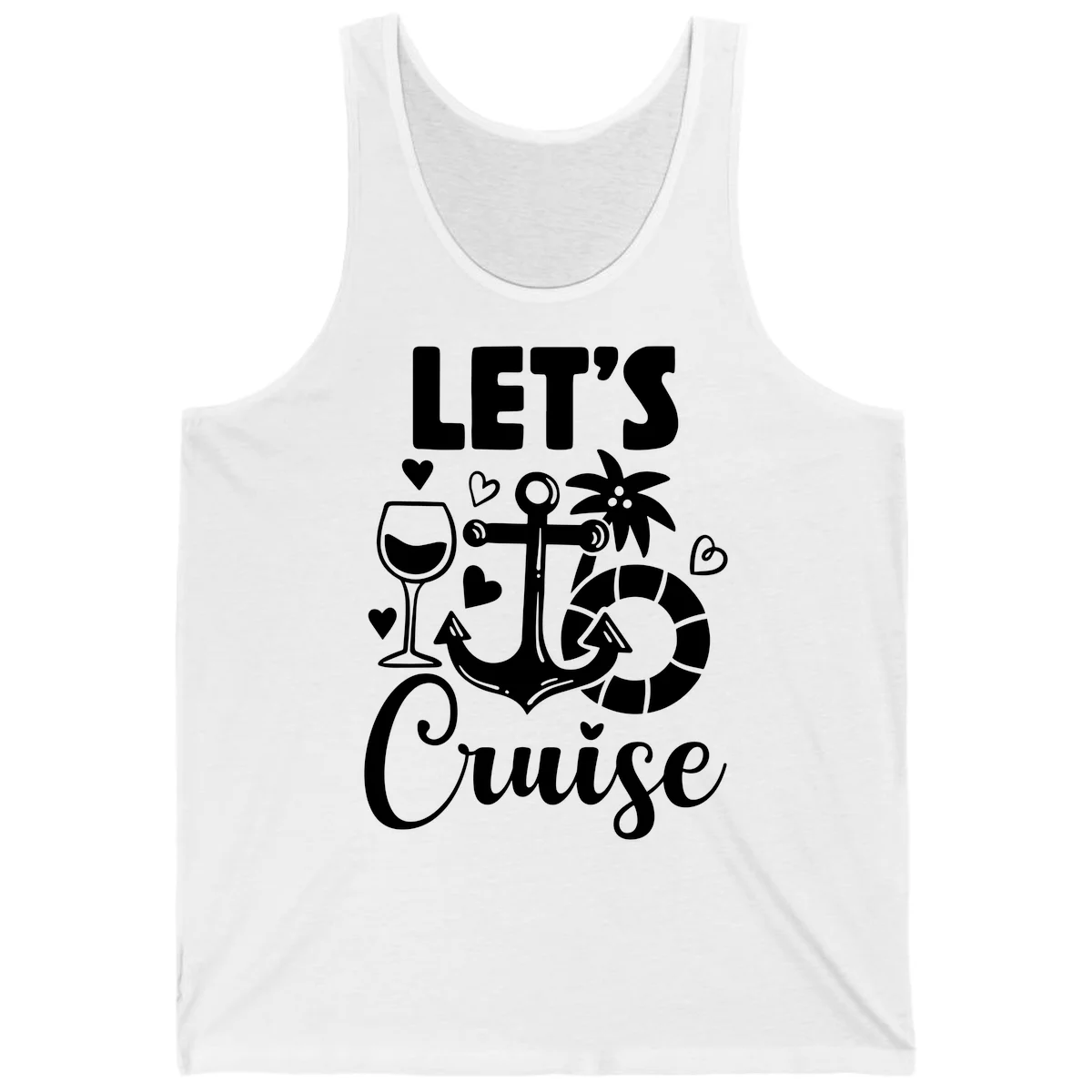 Let's Cruise Nautical Vibes Tank Top in White