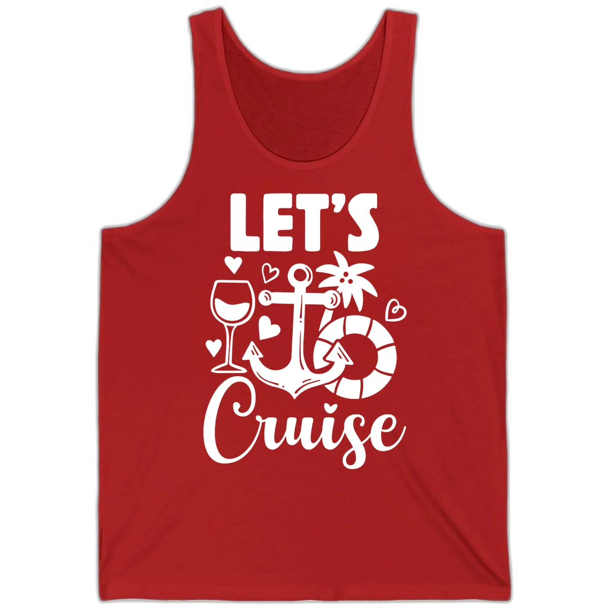 Let's Cruise Nautical Vibes Tank Top in Red