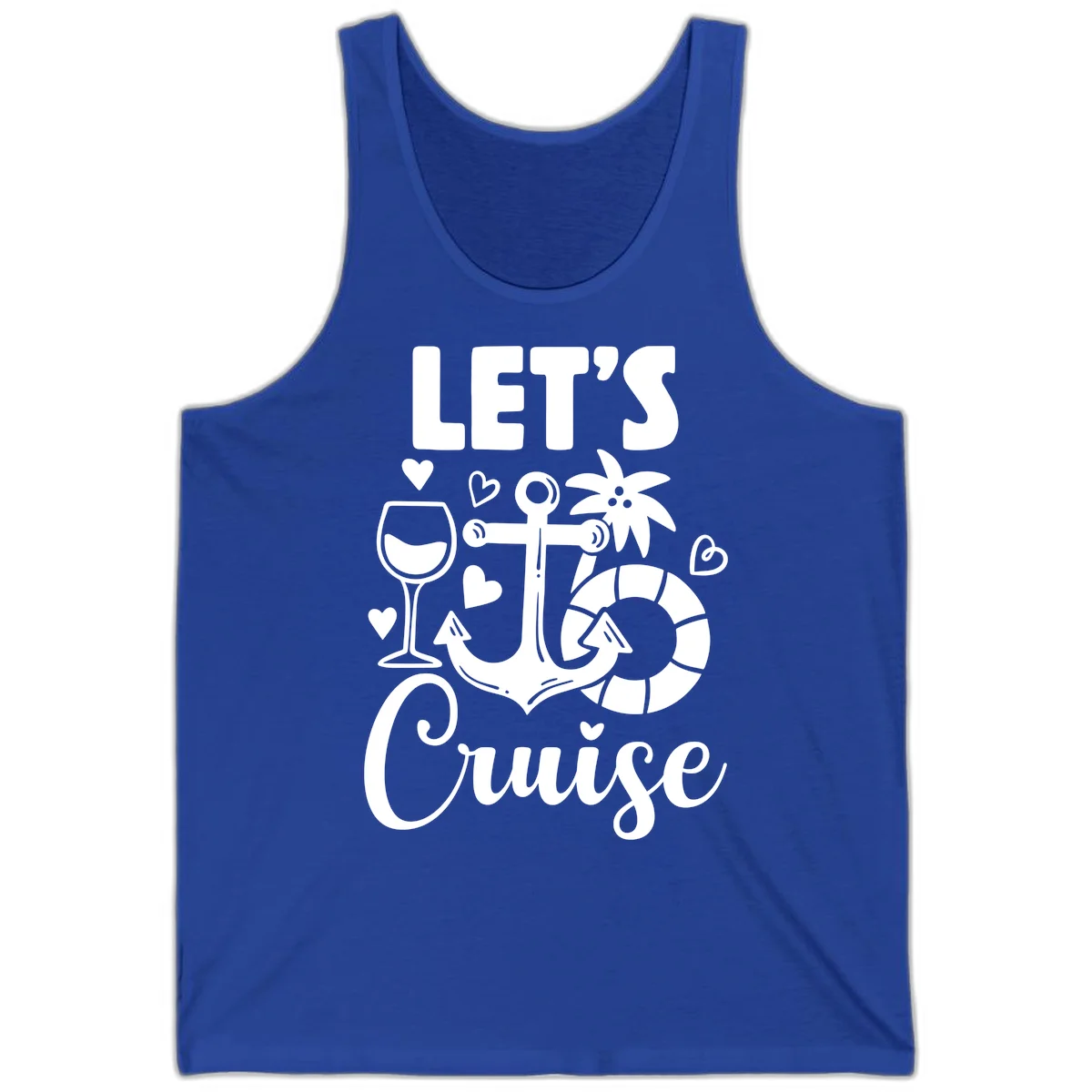 Let's Cruise Nautical Vibes Tank Top in True Royal