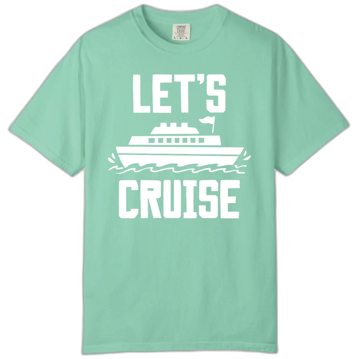 Let's Cruise Ship Comfort Colors T-Shirt in Island Reef