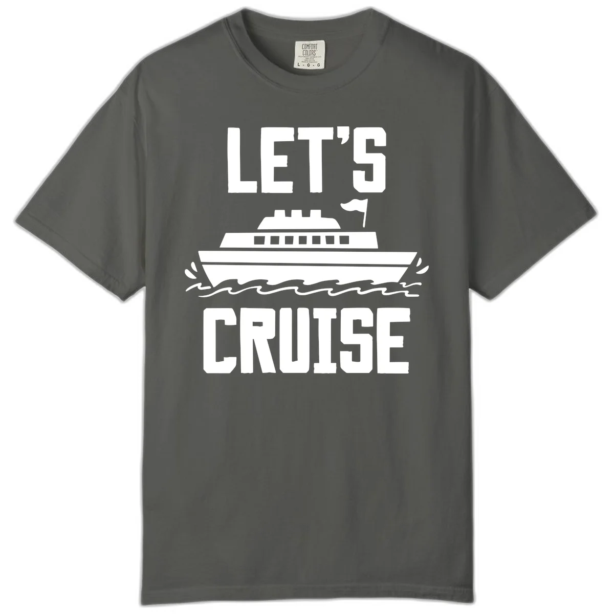 Let's Cruise Ship Comfort Colors T-Shirt in Pepper