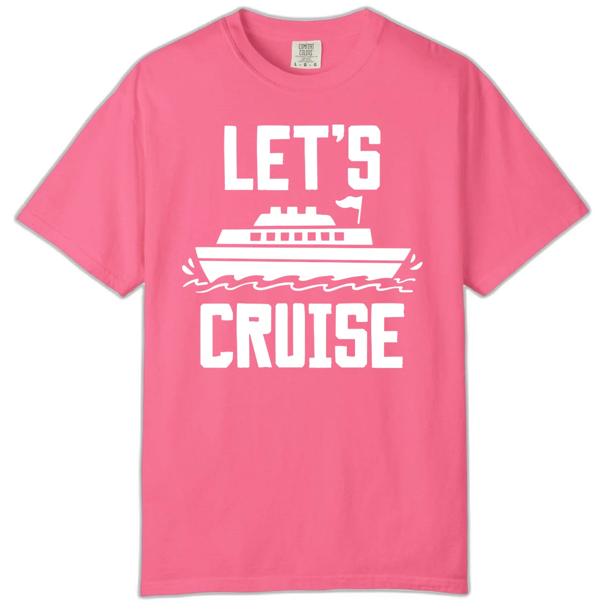 Let's Cruise Ship Comfort Colors T-Shirt in Crunchberry