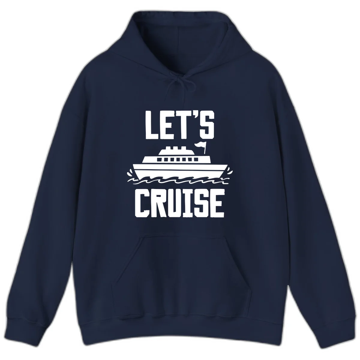Let's Cruise Ship Vacation Hoodie in Navy