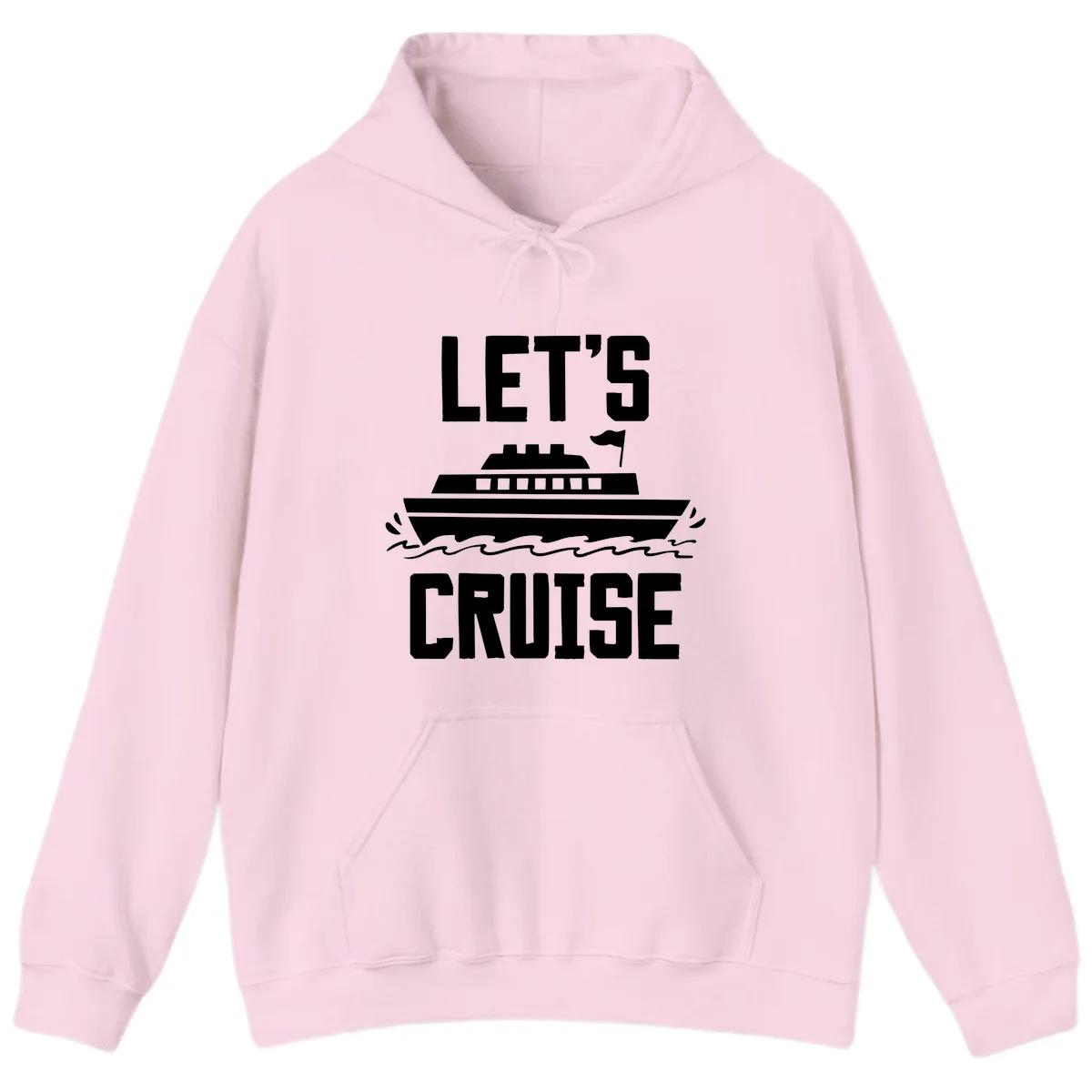 Let's Cruise Ship Vacation Hoodie in Light Pink