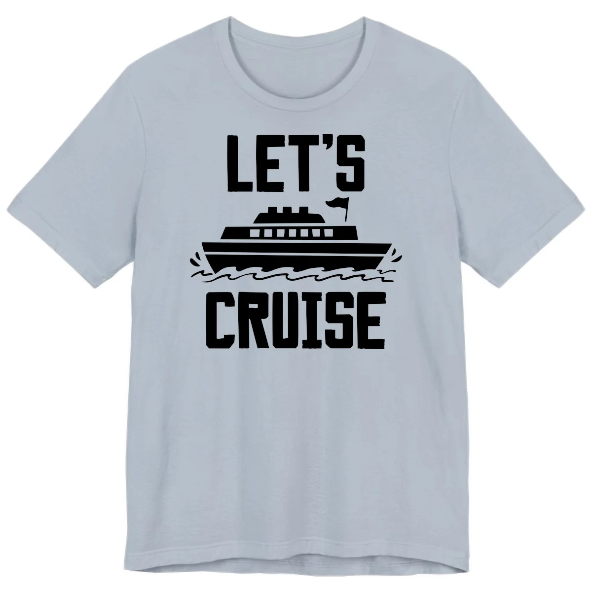 Let's Cruise Ship Premium Vacation T-Shirt in Light Blue