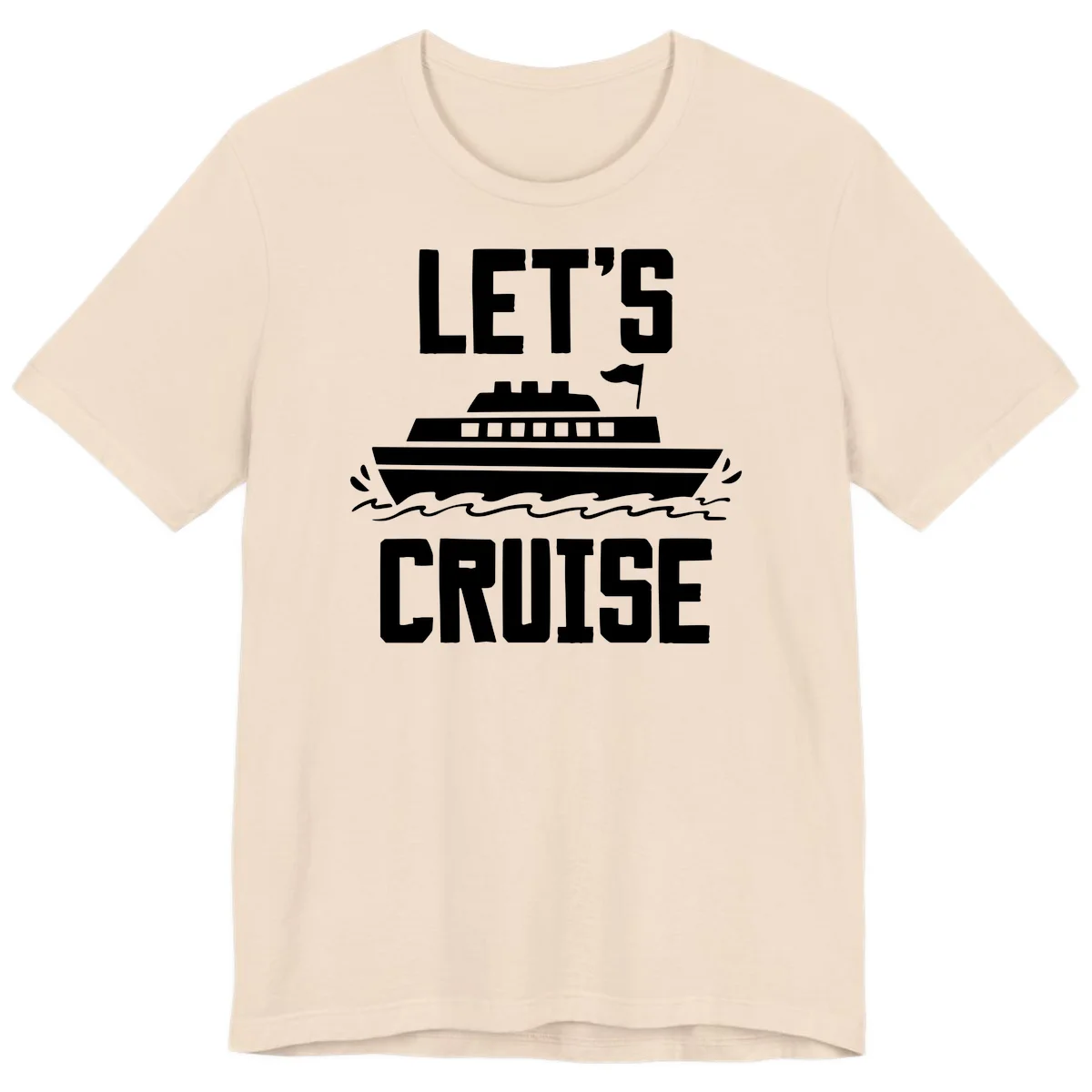 Let's Cruise Ship Premium Vacation T-Shirt in Soft Cream