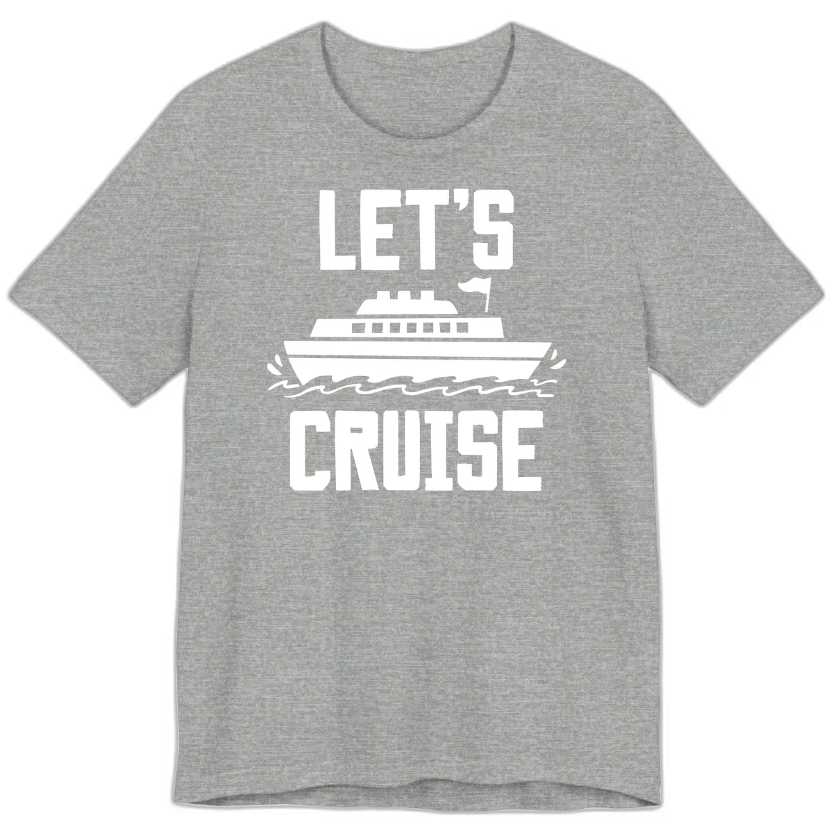 Let's Cruise Ship Premium Vacation T-Shirt in Athletic Heather