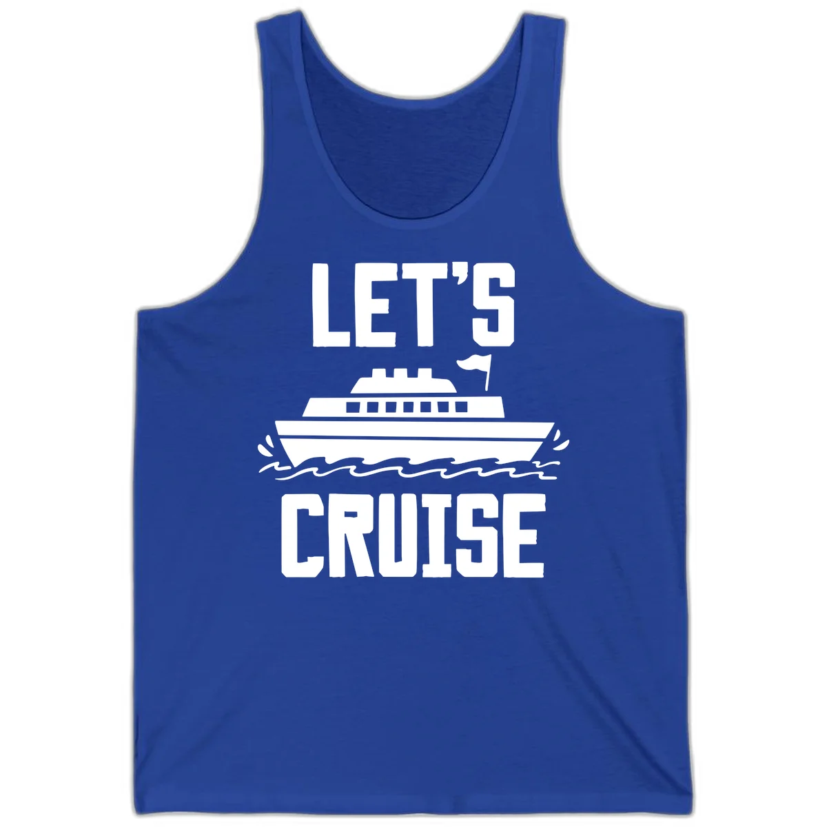 Let's Cruise Ship Vacation Tank Top in True Royal