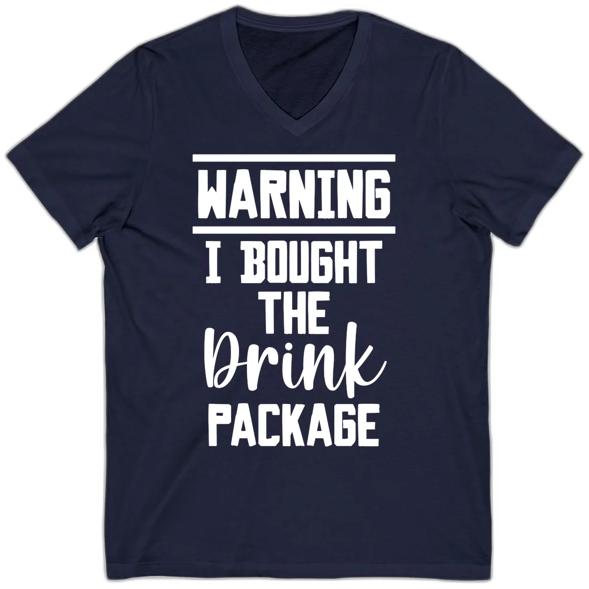 I Bought The Drink Package V-Neck in Navy