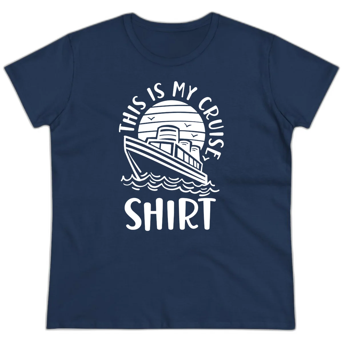 This Is My Cruise Ship Ladies Tee in Navy