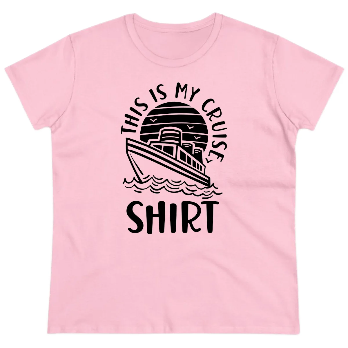 This Is My Cruise Ship Ladies Tee in Light Pink