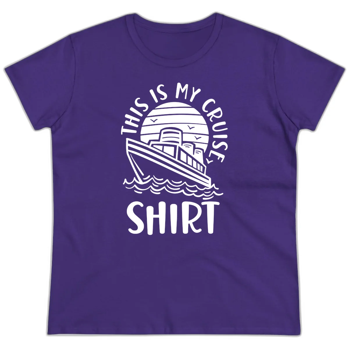 This Is My Cruise Ship Ladies Tee in Purple