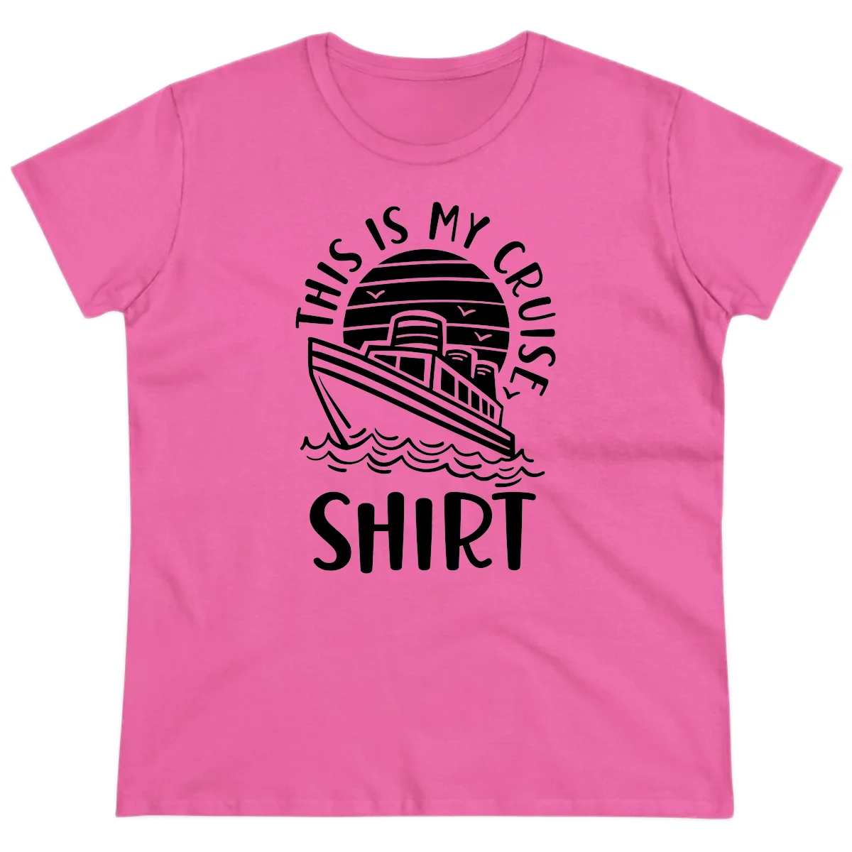 This Is My Cruise Ship Ladies Tee in Azalea
