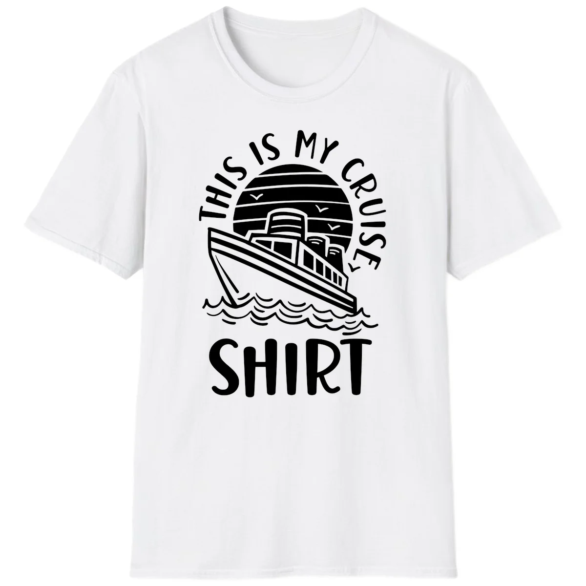 This Is My Cruise Ship Vintage Nautical T-Shirt in White