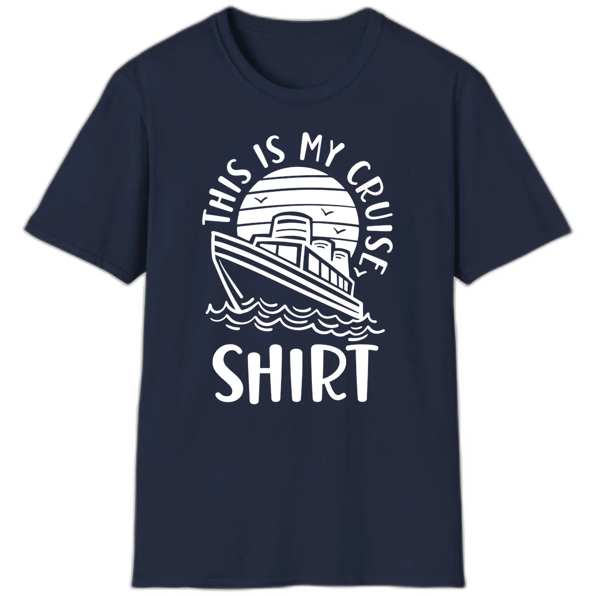 This Is My Cruise Ship Vintage Nautical T-Shirt in Navy
