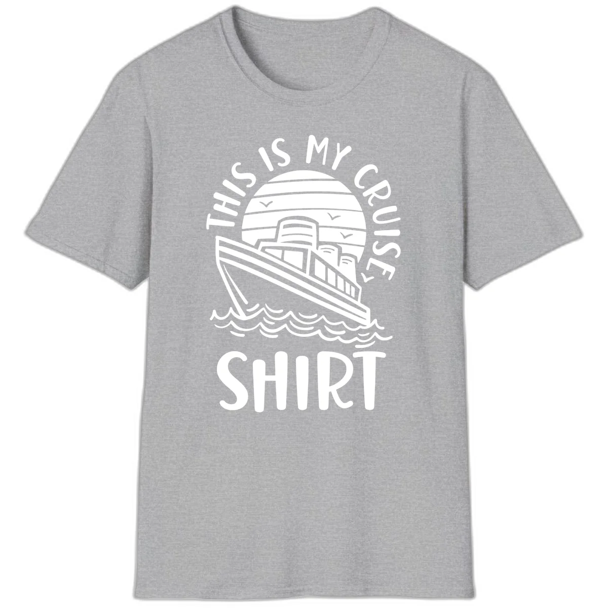 This Is My Cruise Ship Vintage Nautical T-Shirt in Sport Grey