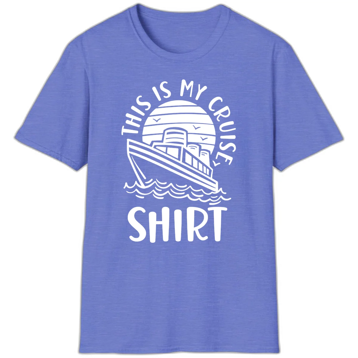 This Is My Cruise Ship Vintage Nautical T-Shirt in Heather Royal