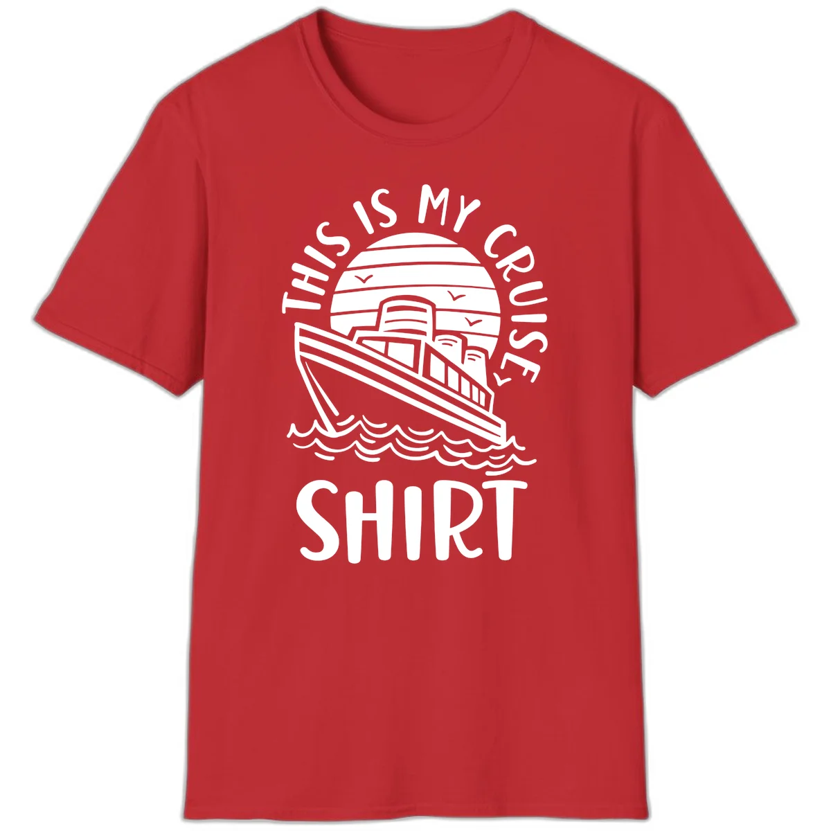 This Is My Cruise Ship Vintage Nautical T-Shirt in Red