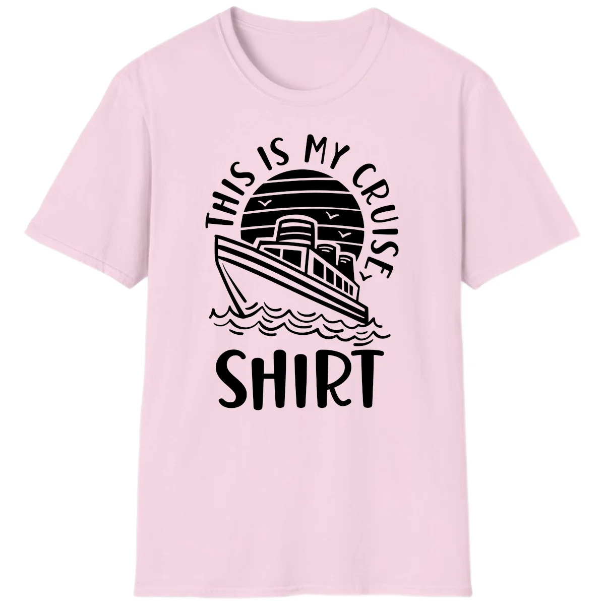 This Is My Cruise Ship Vintage Nautical T-Shirt in Light Pink