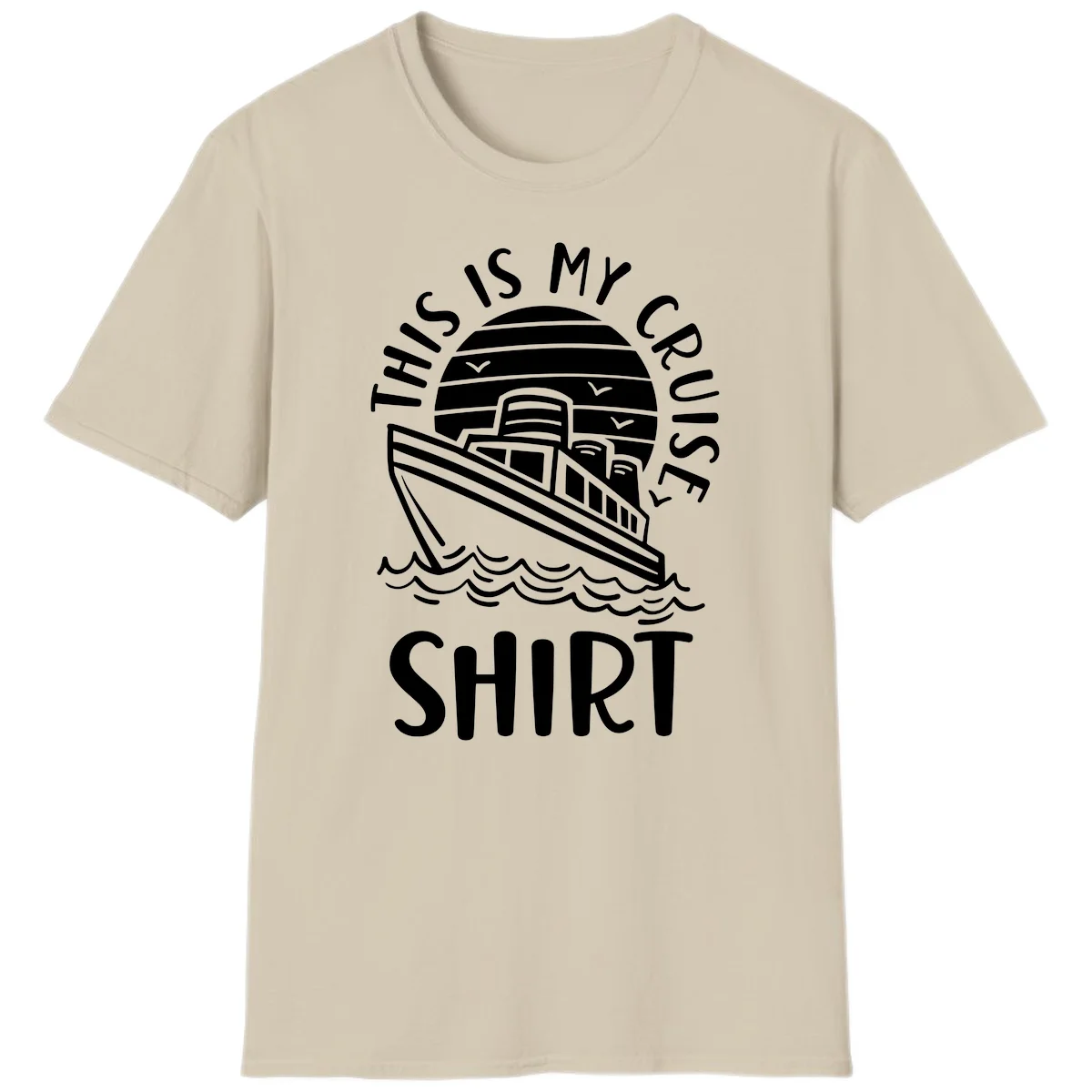 This Is My Cruise Ship Vintage Nautical T-Shirt in Sand