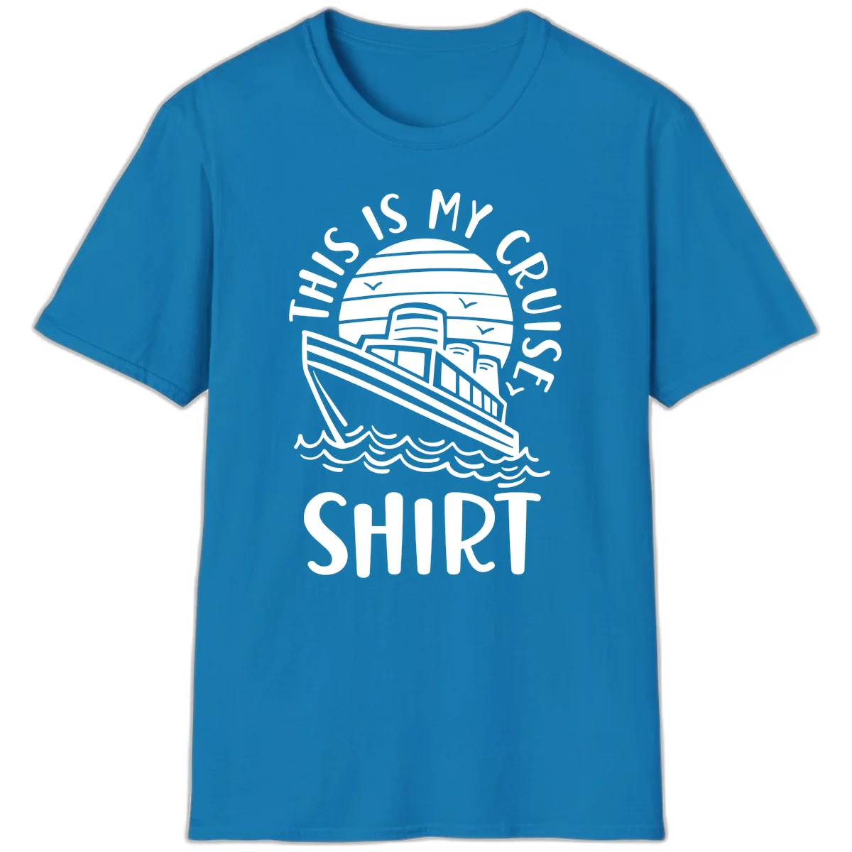 This Is My Cruise Ship Vintage Nautical T-Shirt in Sapphire