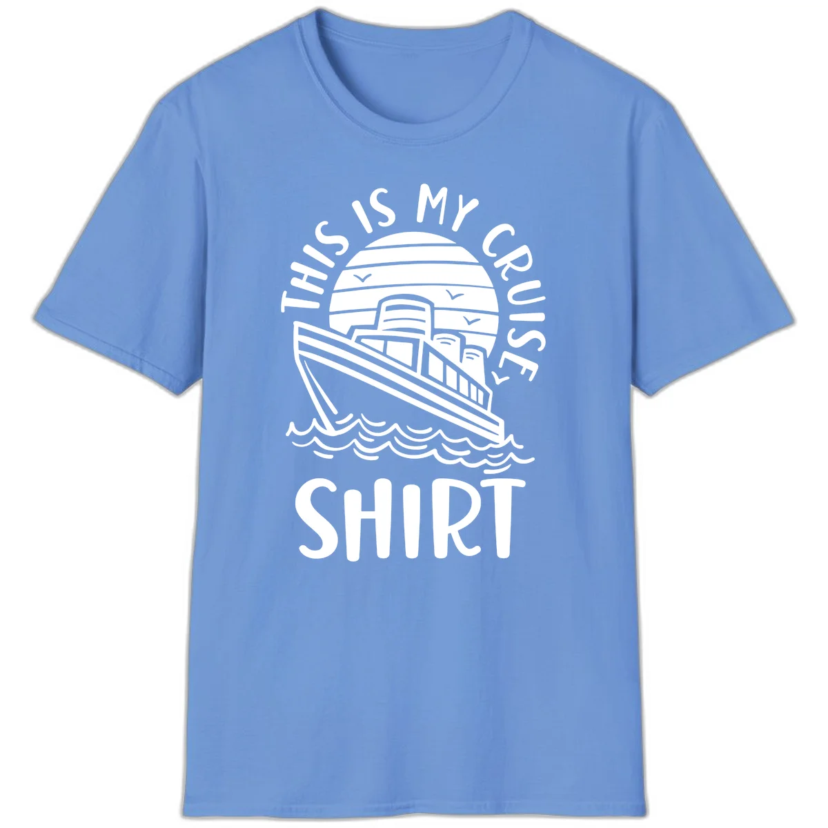 This Is My Cruise Ship Vintage Nautical T-Shirt in Carolina Blue