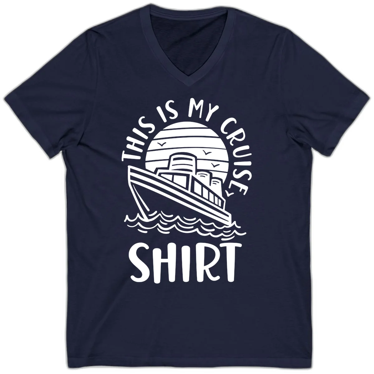 This Is My Cruise Ship V-Neck T-Shirt in Navy