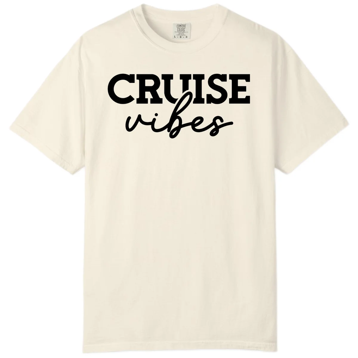 Cruise Vibes Script Comfort Color T-Shirt in Ivory