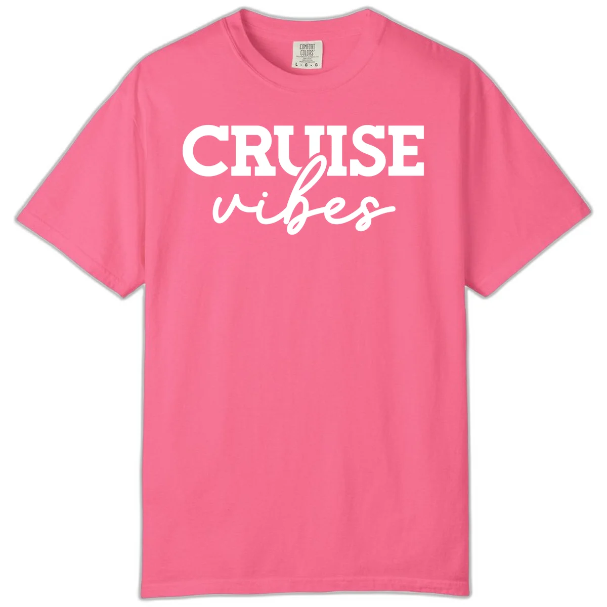 Cruise Vibes Script Comfort Color T-Shirt in Crunchberry