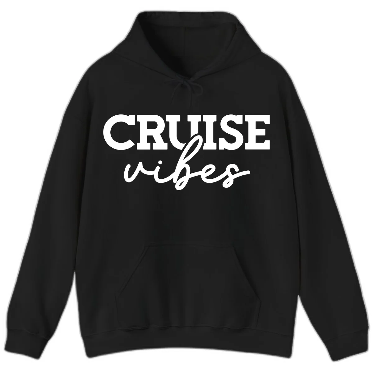 Cruise Vibes Script Hoodie in Black