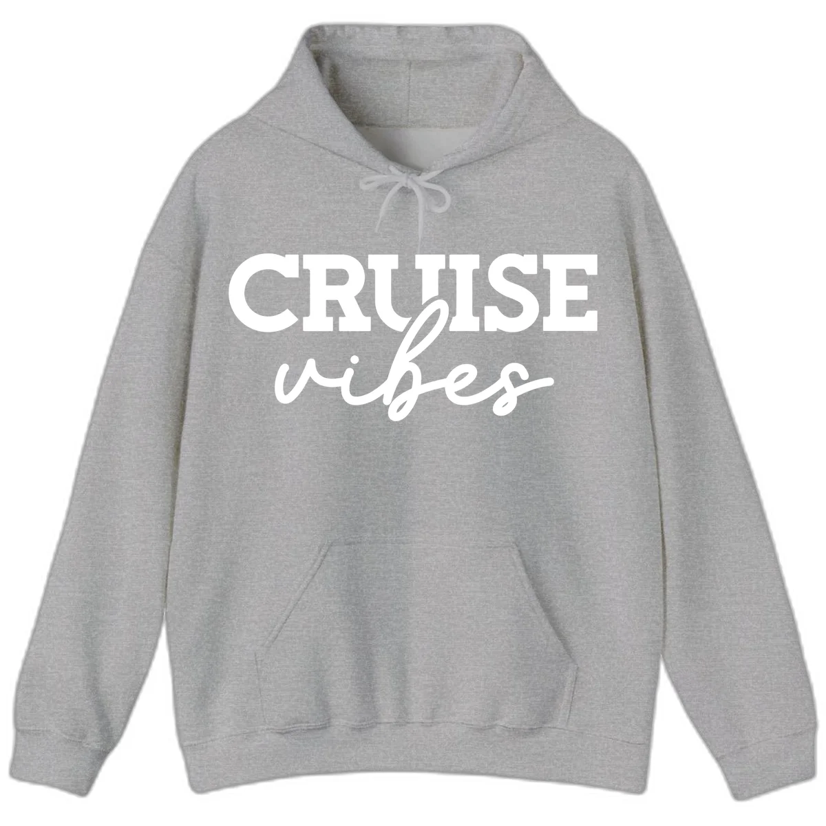 Cruise Vibes Script Hoodie in Sport Grey
