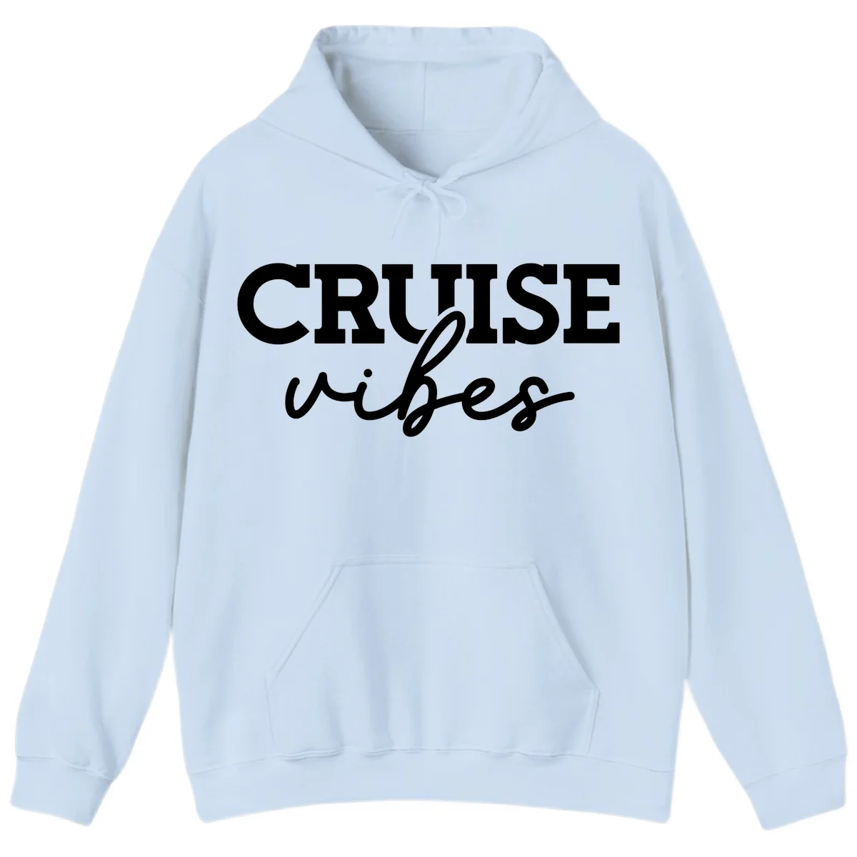Cruise Vibes Script Hoodie in Light Blue