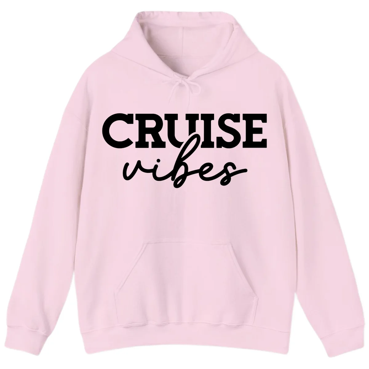Cruise Vibes Script Hoodie in Light Pink