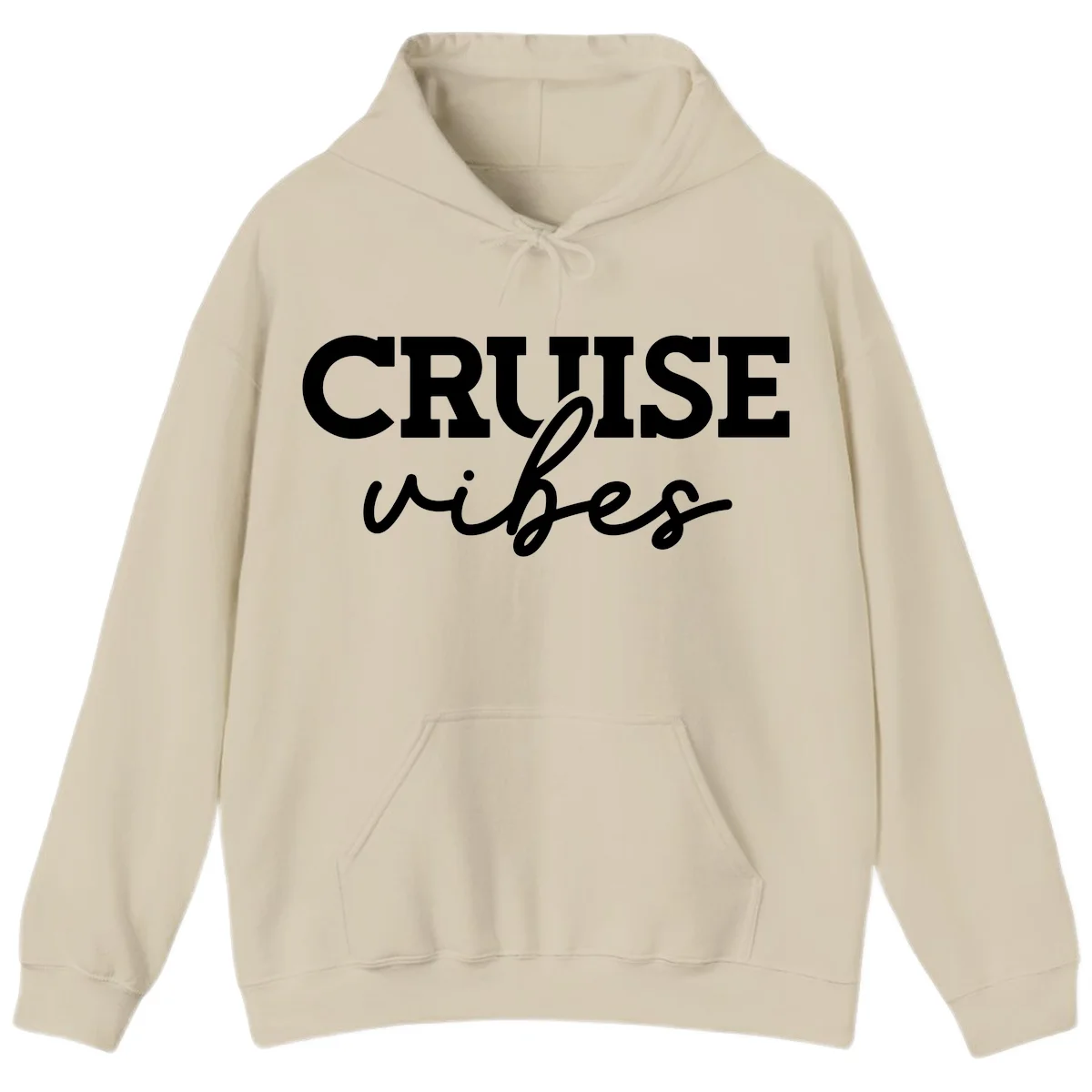 Cruise Vibes Script Hoodie in Sand