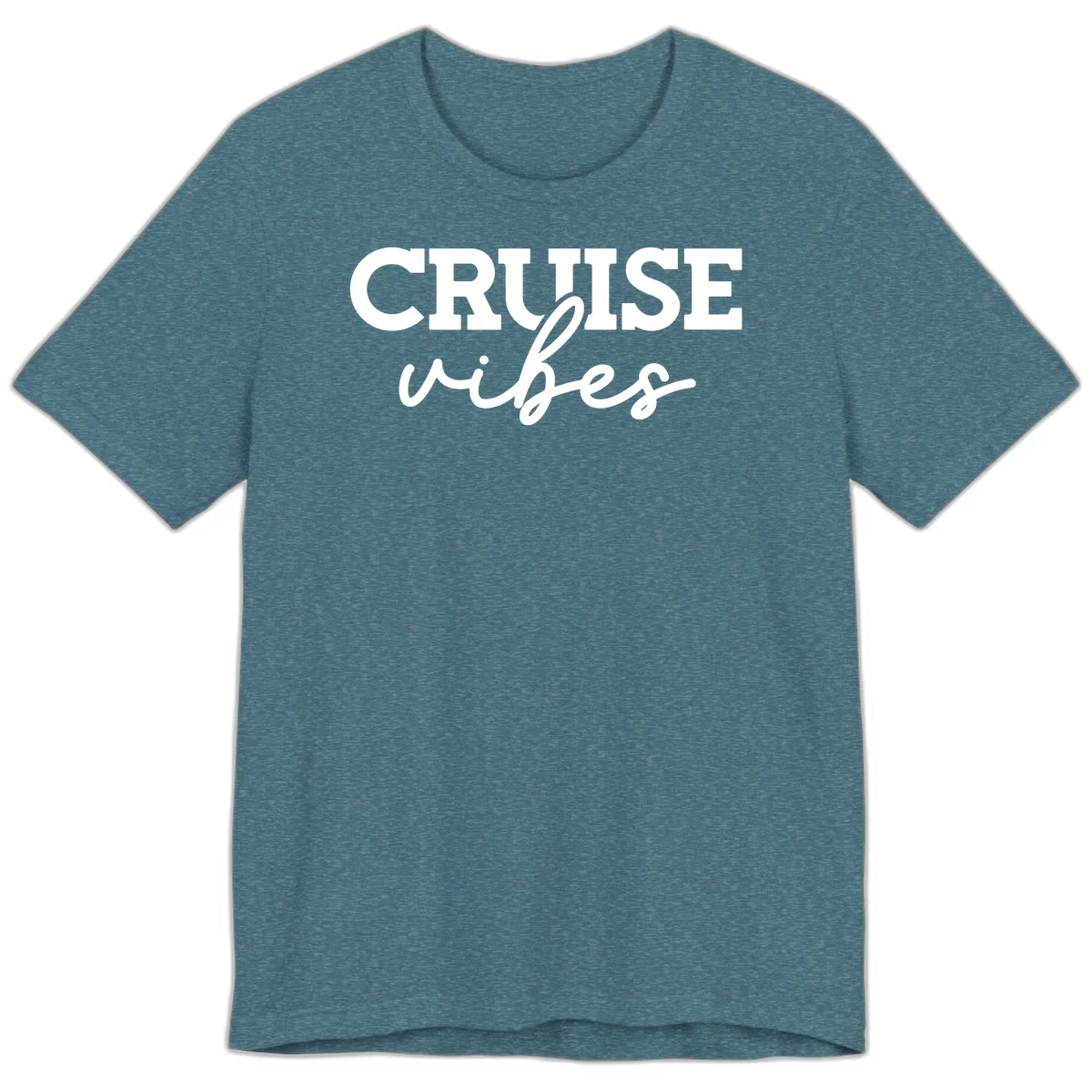 Cruise Vibes Script Premium T-Shirt in Heather Deep Teal