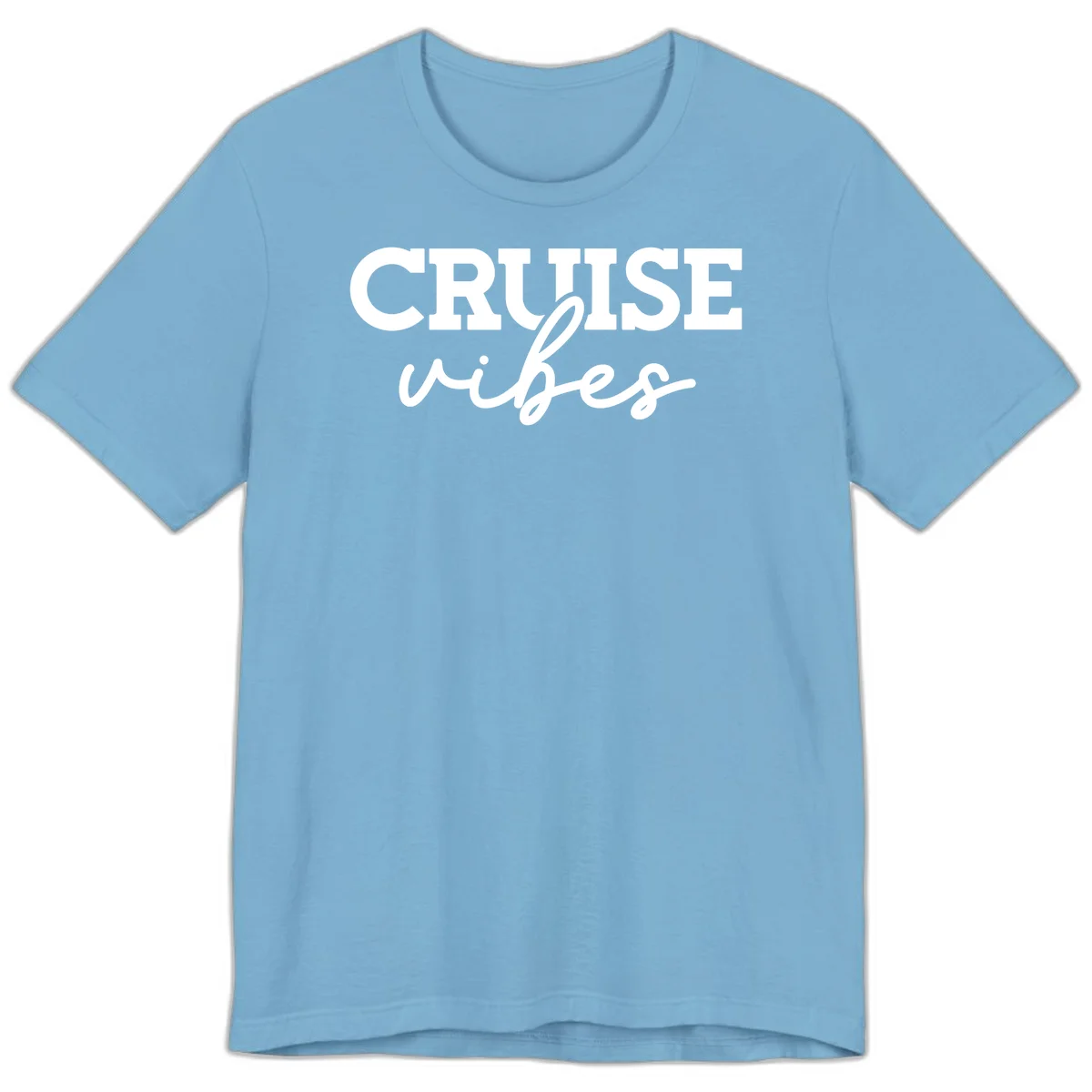 Cruise Vibes Script Premium T-Shirt in Ocean Blue