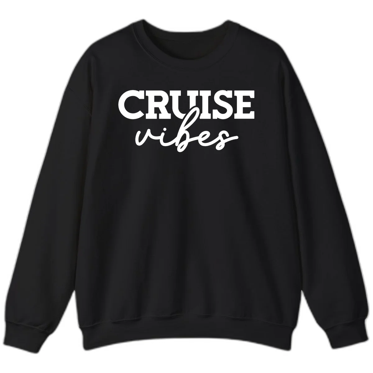 Cruise Vibes Script Sweatshirt in Black