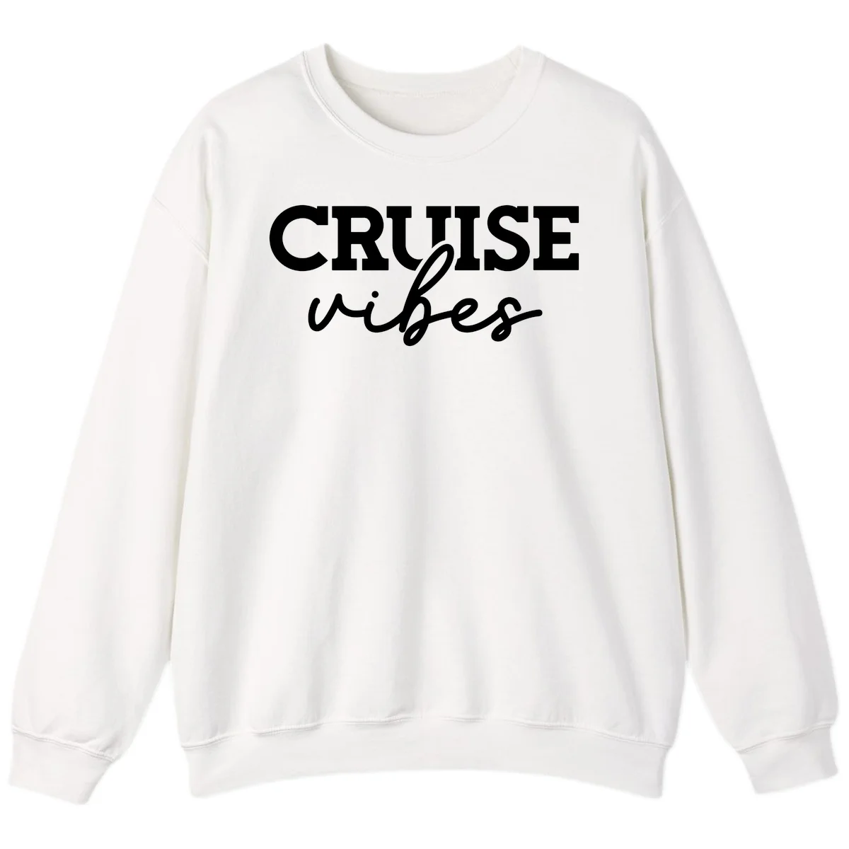 Cruise Vibes Script Sweatshirt in White
