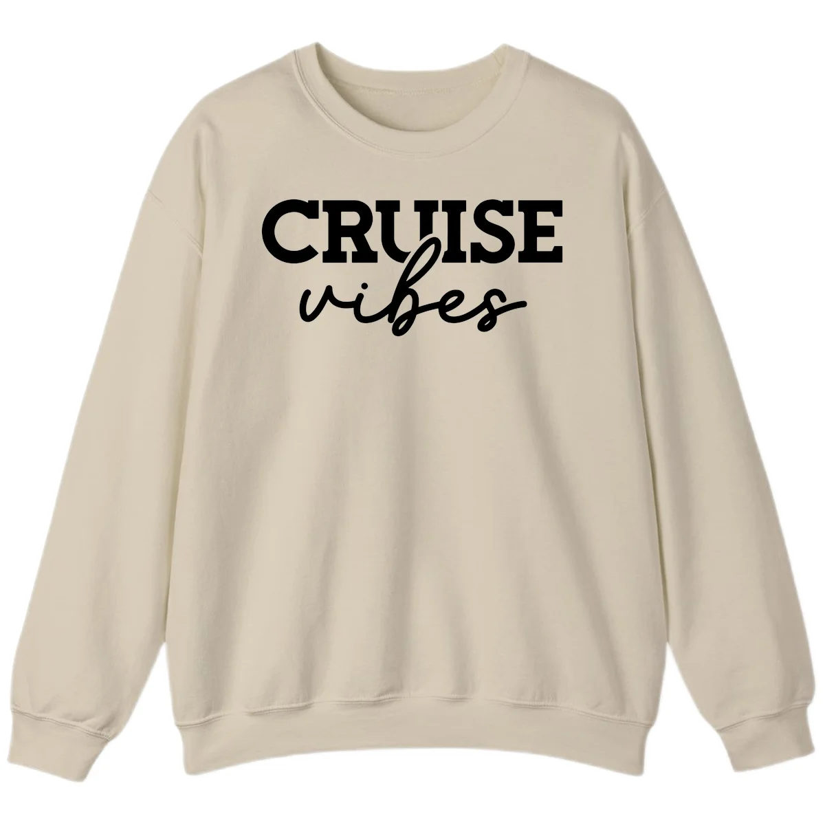 Cruise Vibes Script Sweatshirt in Sand