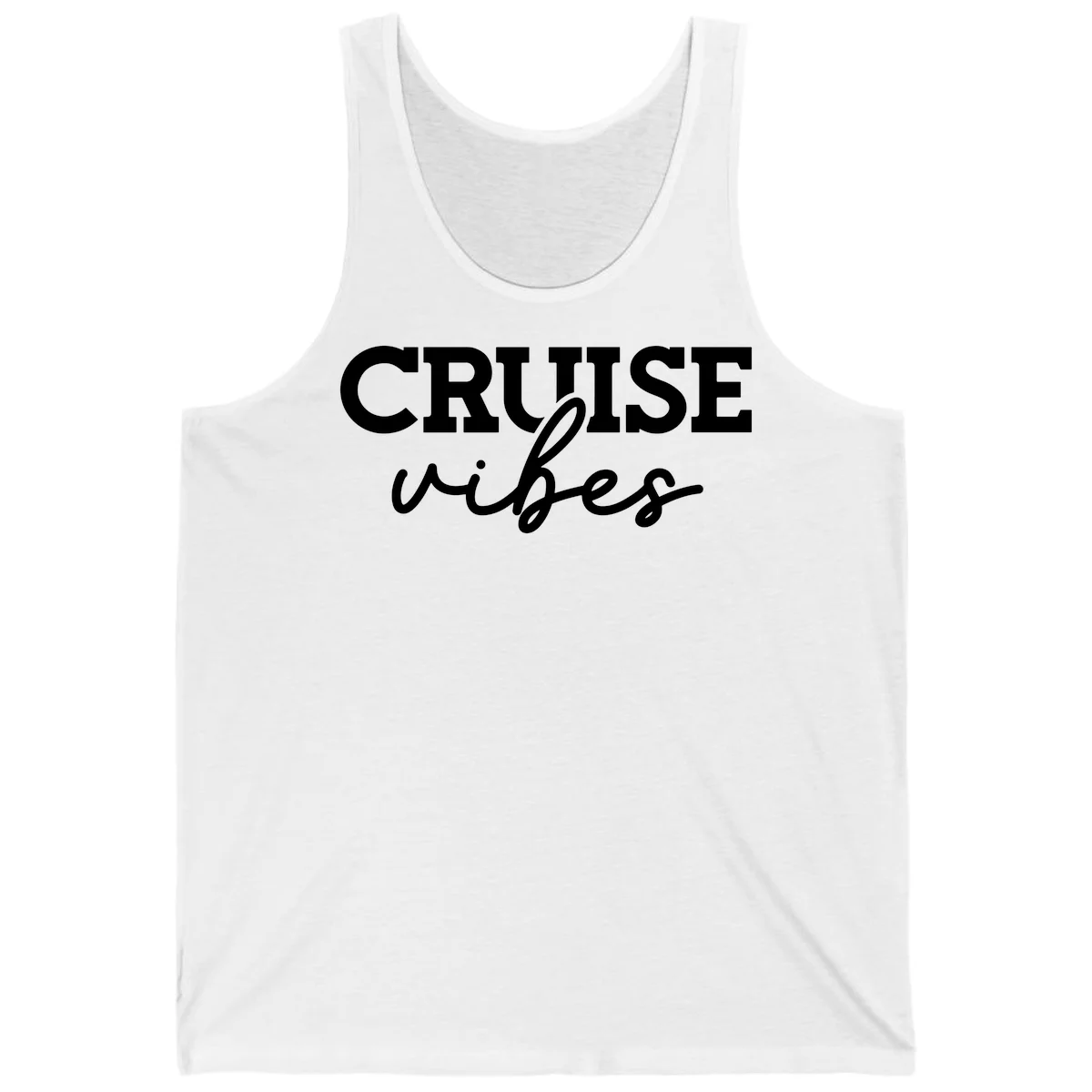 Cruise Vibes Script Tank Top in White