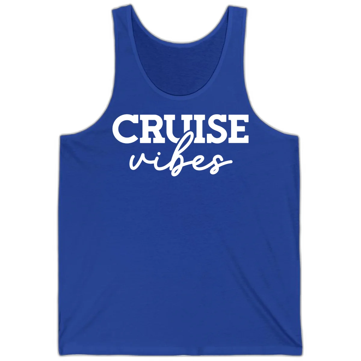 Cruise Vibes Script Tank Top in True Royal