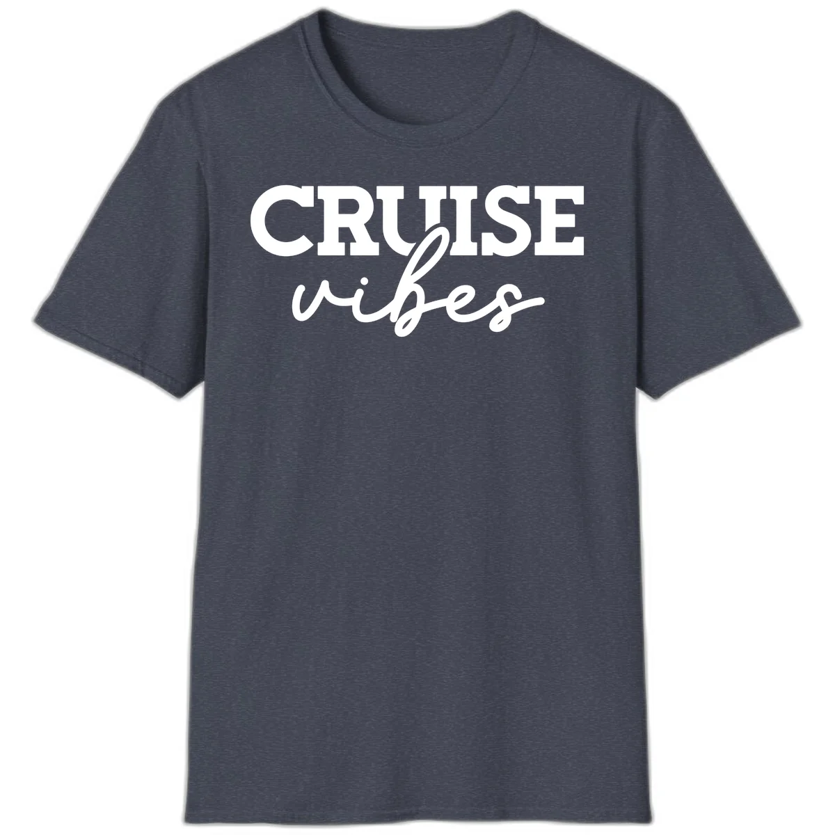 Cruise Vibes Script T-Shirt in Heather Navy