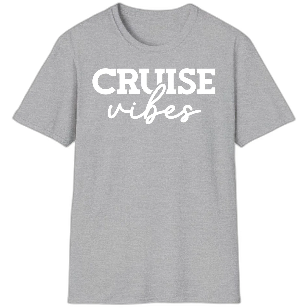 Cruise Vibes Script T-Shirt in Sport Grey