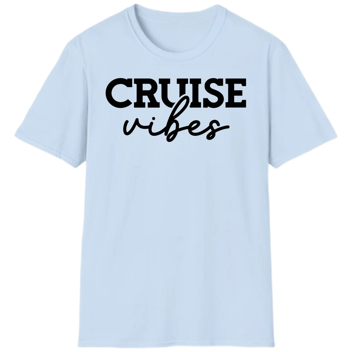 Cruise Vibes Script T-Shirt in Light Blue