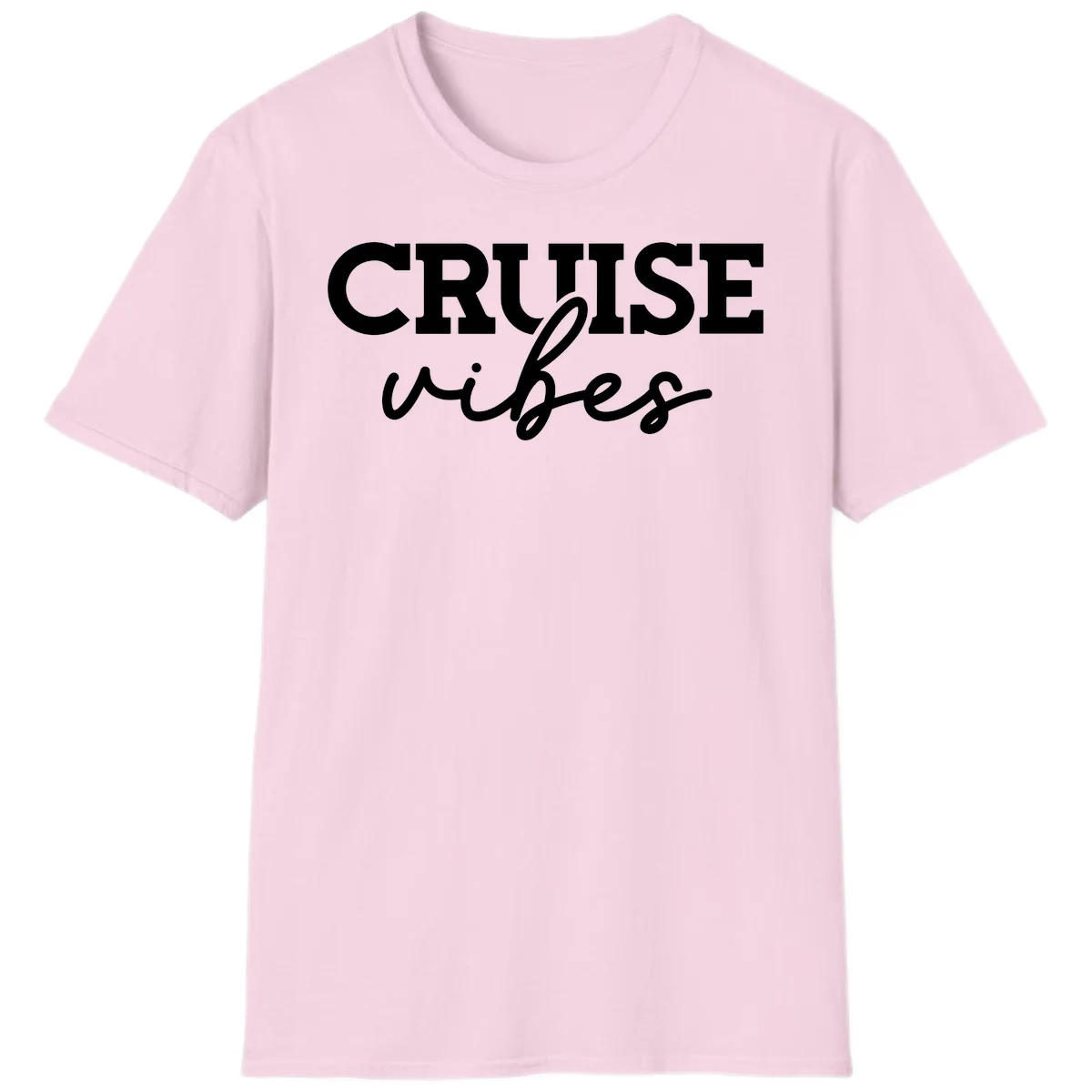 Cruise Vibes Script T-Shirt in Light Pink